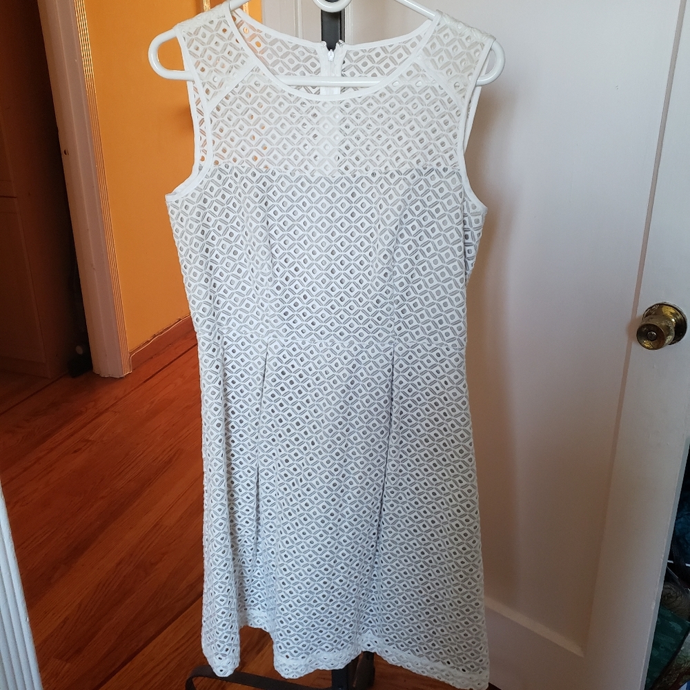 Calvin Klein Eye-Let Off White Dress Size 8
